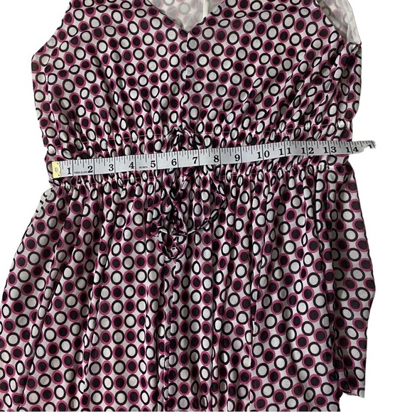 Michael Kors Pink White Black Polka Dot All Over Halter V-Neck Mini Dress M NWT - Picture 9 of 10